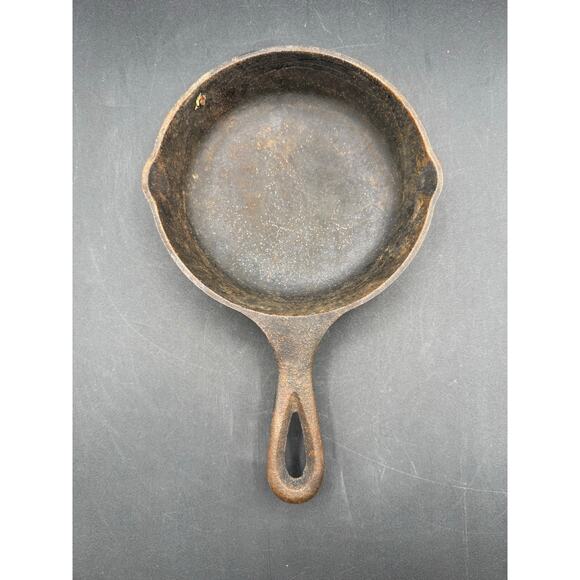 Vintage Lodge 3 SK D H2 Cast Iron Skillet 6 '' Notch Heat Ring Fry Pan - Picture 4 of 9